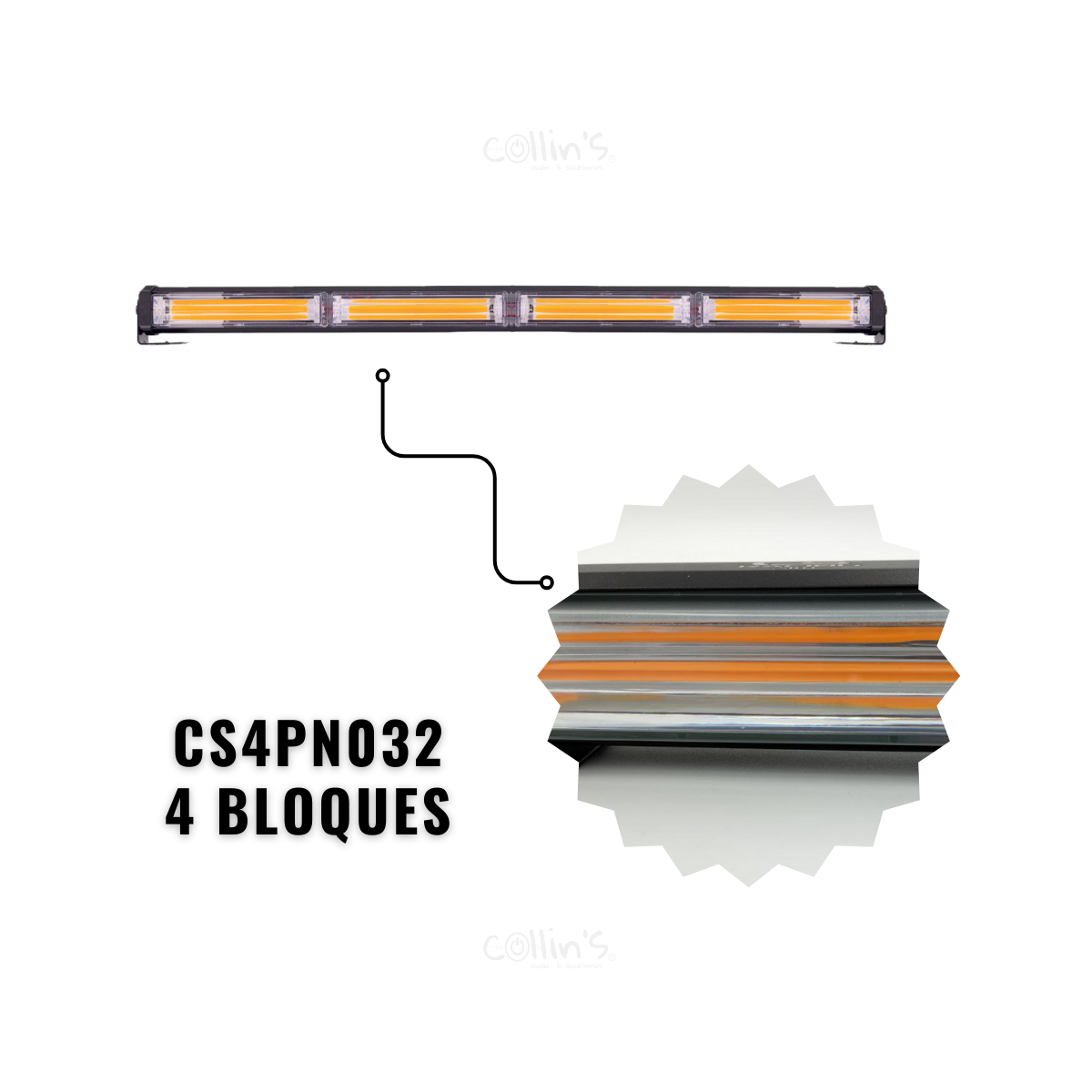 BARRA DE LED 4 BLOQUES CS RACING CS4PN032