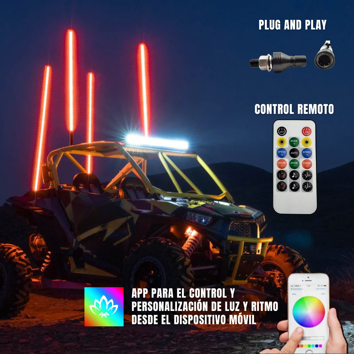 ANTENA LUZ LED CS RACING 90 CM CSANT9 - Imagen 2