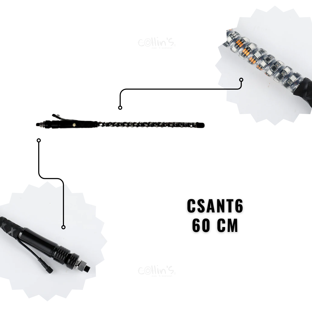 ANTENA LUZ LED CS RACING 60 CM CSANT6