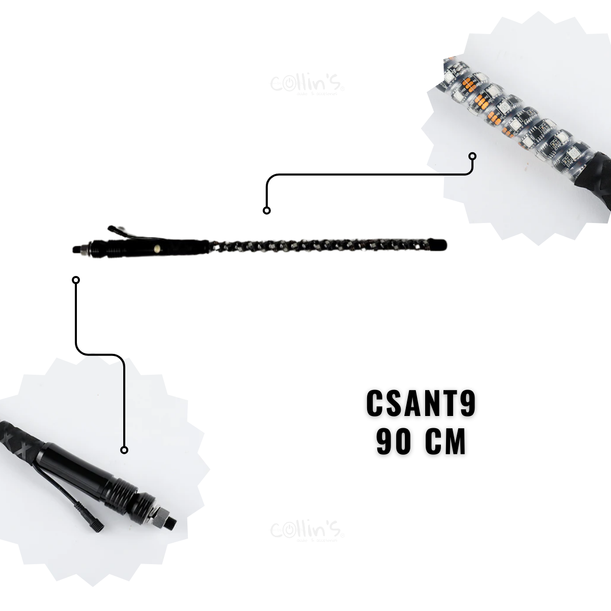 ANTENA LUZ LED CS RACING 90 CM CSANT9