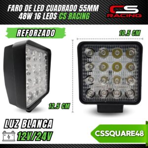 FARO DE LUZ LED REFORZADO 16 LEDS CSSQUARE48