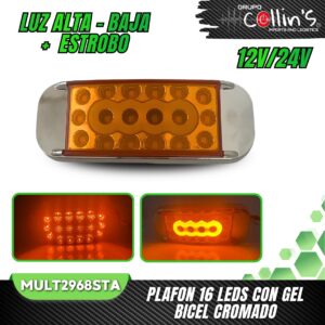 PLAFON 16 LEDS CON BISEL CROMADO MULT2968STA