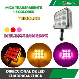 DIRECCIONAL DE LED TRICOLOR CUADRADA CHICA