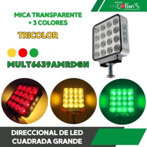 DIRECCIONAL DE LED TRICOLOR CUADRADA GRANDE