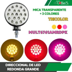 DIRECCIONAL DE LED TRICOLOR REDONDA GRANDE
