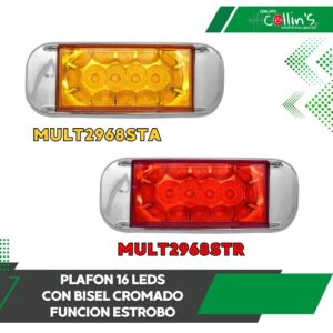 PLAFON 16 LEDS CON BISEL CROMADO