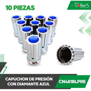 CAPUCHON DE PRESIÓN CON DIAMANTE 10 PZAS CN481BLPRE