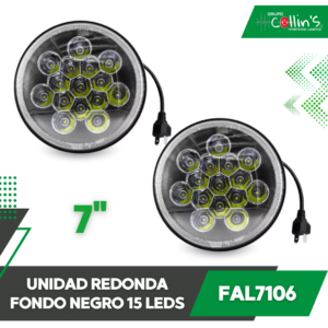 JGO UNIDAD REDONDA FONDO NEGRO 15 LEDS FAL7106