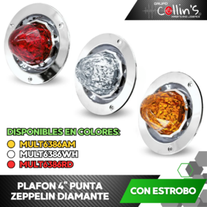 PLAFON 4" PUNTA ZEPPELIN DIAMANTE BISEL CROMADO MULT6386