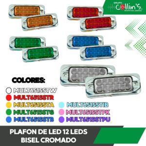PLAFON DE LED 12 LEDS BISEL CROMADO MULT6515ST