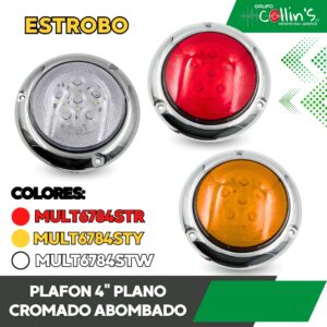 PLAFON 4" PLANO CROMADO ABOMBADO MULT6784ST