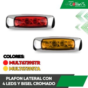 PLAFON DE LED LATERAL 4 LEDS CROMADO MULT6739ST