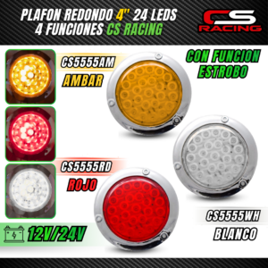 PLAFON LED 4" REDONDO 24 LEDS CS RACING CS5555