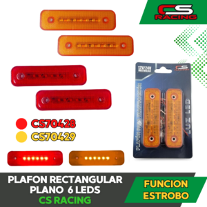 PLAFON RECTANGULAR PLANO 6 LEDS CS RACING CS7042