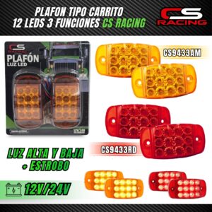 PLAFON LED TIPO CARRITO 12 LEDS CS RACING CS9433