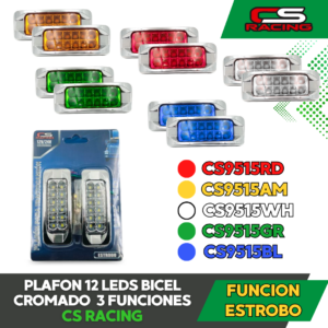 PLAFON 12 LEDS BICEL CROMADO CS RACING CS9515