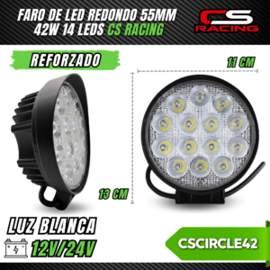 FARO DE LED REDONDO 12/24V CS RACING CSCIRLCE42