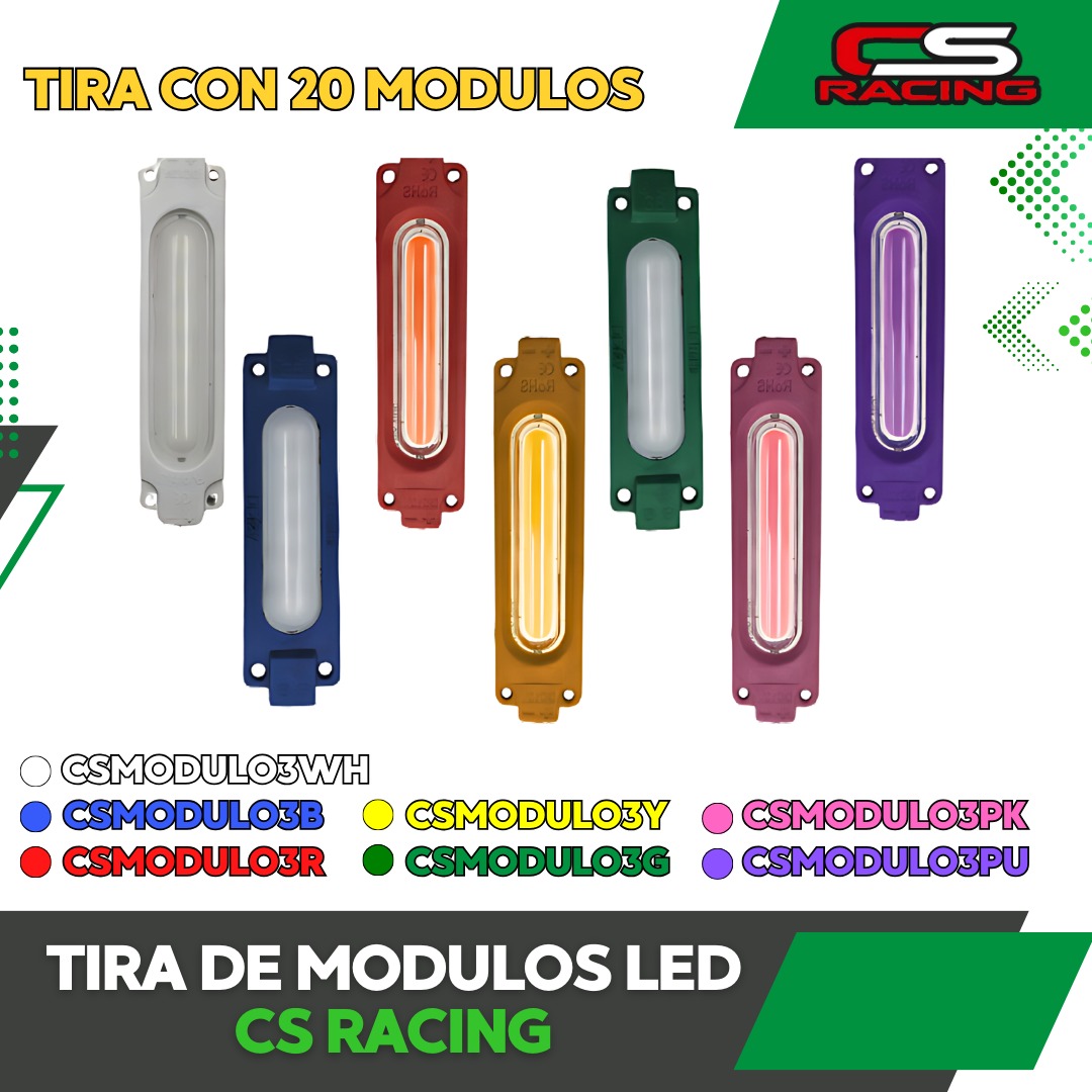 TIRA CON 20 MODULOS LED CS RACING – GRUPO COLLIN´S