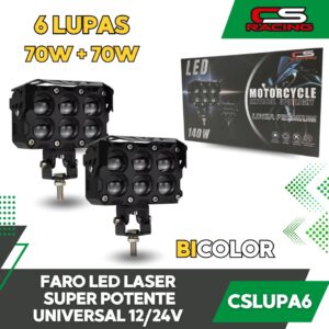 FARO LED LASER SUPER POTENTE UNIVERSAL 12/24N CS RACING