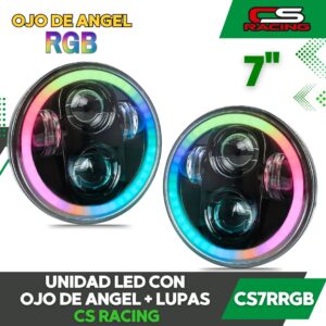 UNIDAD LED CON OJO DE ANGEL + LUPAS CS RACING