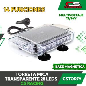 TORRETA MICA TRANSPARENTE 28 LEDS CS RACING