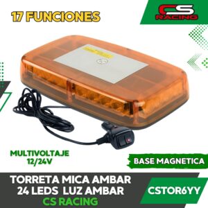 TORRETA MICA AMBAR 24 LEDS LUZ AMBAR CS RACING
