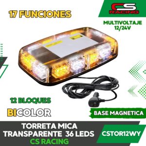 TORRETA MICA TRANSPARENTE 36 LEDS CS RACING