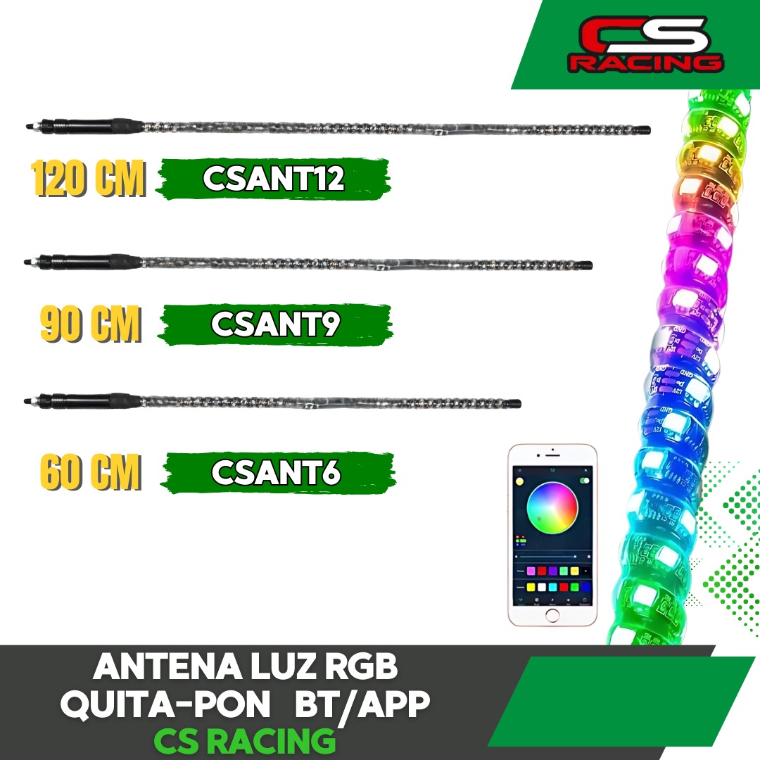 ANTENA LUZ RGB QUITA-PON BT/APP CS RACING