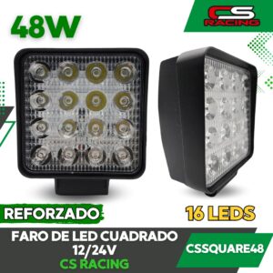FARO DE LED CUADRADO 12/24V CS RACING