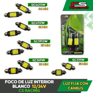 FOCO DE LUZ INTERIOR BLANCO 12/24V CS RACING