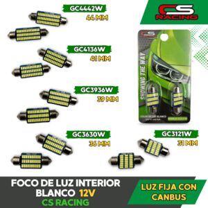 FOCO DE LUZ INTERIOR BLANCO 12V CS RACING