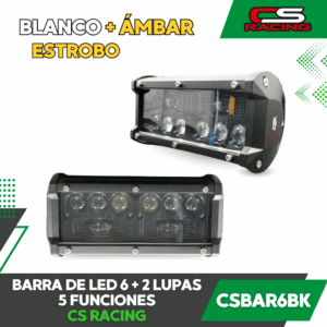 BARRA DE LED 6+2 LUPAS 5 FUNCIONES CS RACING CSBAR6BK