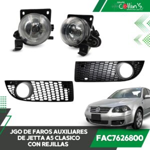 JGO DE FAROS AUXILIARES JETTA CLASICO A5 C/REJILLAS FAC7626800