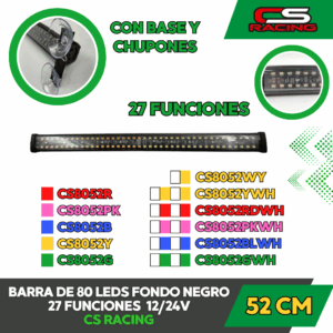 BARRA DE 80 LEDS 52 CM 27 FUNCIONES CS RACING CS8025