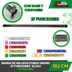 BARRA DE 160 LEDS 102 CM 27 FUNCIONES CS RACING CS160102