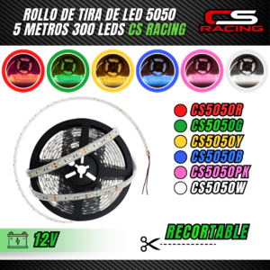 ROLLO DE TIRA DE LED 5050 300 LEDS CS RACING CS5050