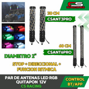 ANTENAS LED RGB GRUESAS CS RACING CSANT3PRO