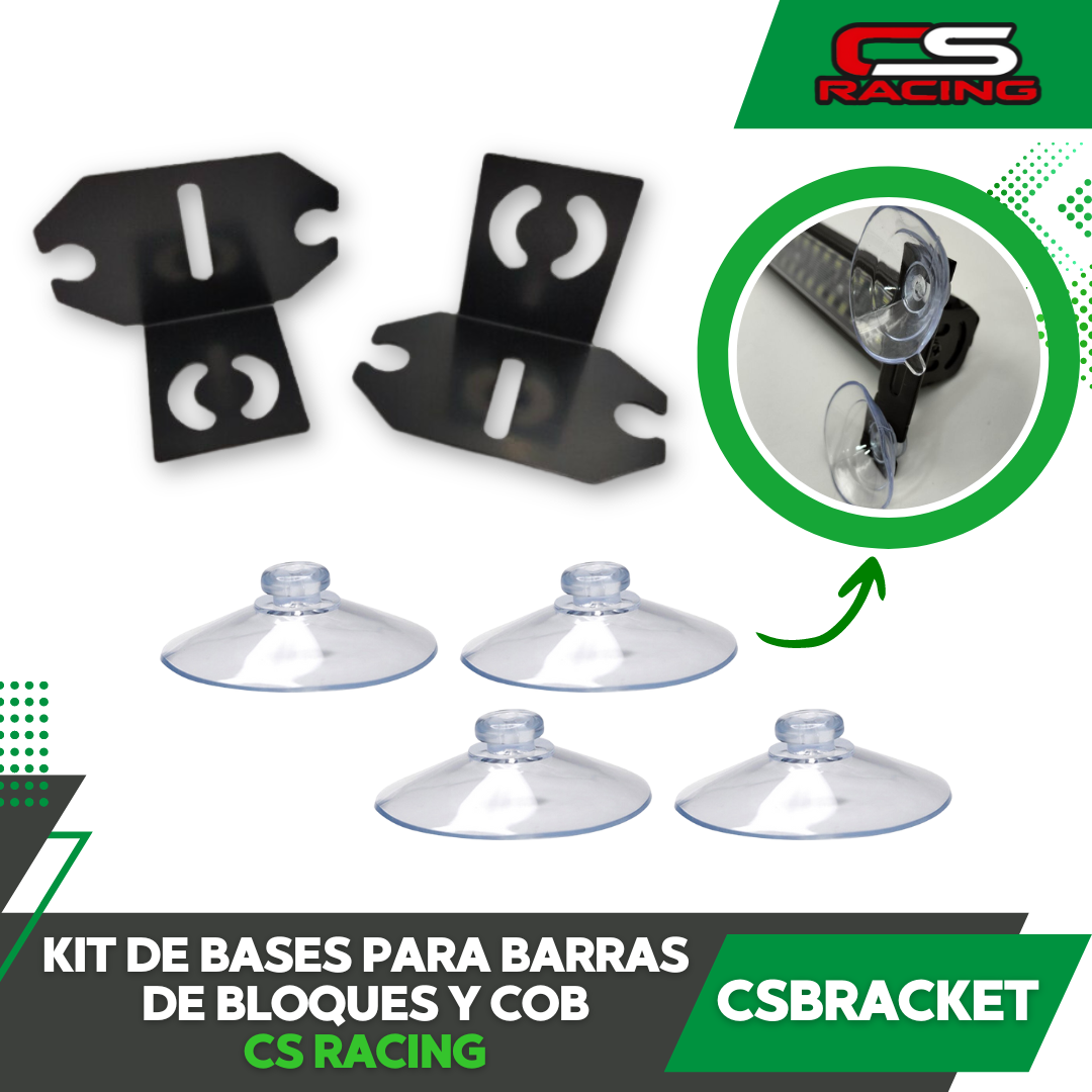 KIT DE BASES PARA BARRAS DE BLOQUES Y COB CS RACING CSBRACKET