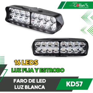 FARO DE LED LUZ BLANCA 16 LEDS KD57