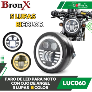 FARO DE LED PARA MOTO CON OJO DE ANGEL LUC060