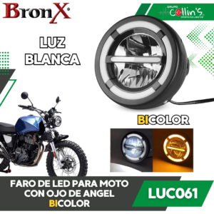 FARO DE LED PARA MOTO CON OJO DE ANGEL LUC061