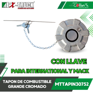 TAPON DE COMBUSTIBLE GRANDE CROMADO CON LLAVE MTTAPIN30752