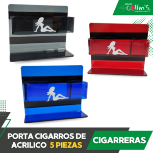 PORTA CIGARROS DE ACRILICO 5 PIEZAS CIGARRERAS