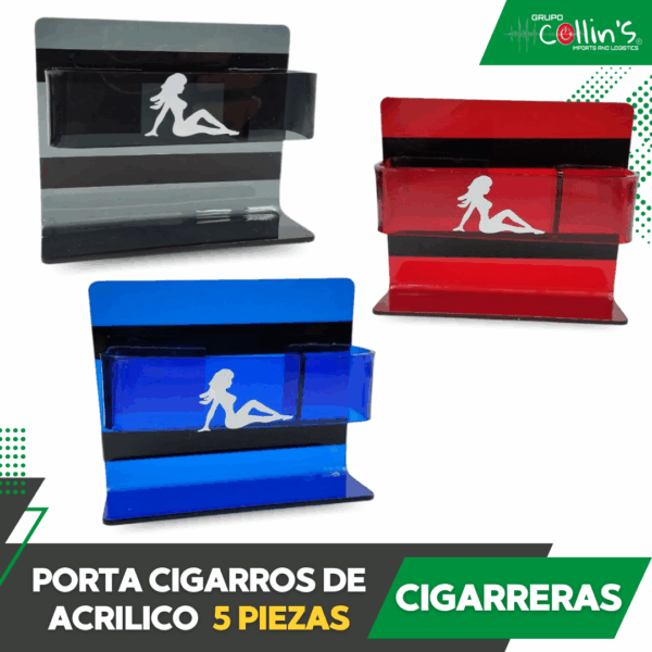 PORTA CIGARROS DE ACRILICO 5 PIEZAS CIGARRERAS