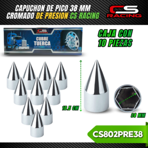 CAPUCHON DE PICO 38 MM CROMADO DE PRESION CS802PRE38
