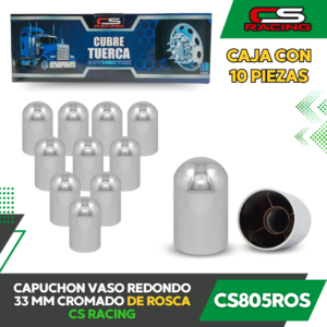 CAPUCHON VASO REDONDO 33 MM CROMADO DE ROSCA CS805ROS