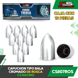 CAPUCHON TIPO BALA CROMADO DE ROSCA CS807ROS