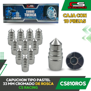 CAPUCHON TIPO PASTEL 33 MM CROMADO DE ROSCA CS810ROS