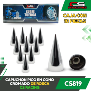 CAPUCHON PICO EN CONO CROMADO DE ROSCA CS819