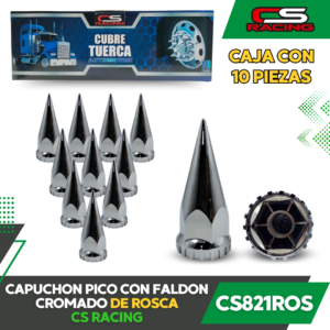 CAPUCHON PICO CON FALDON CROMADO DE ROSCA CS821ROS